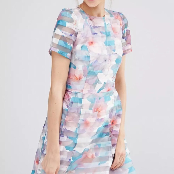 Oasis Water Color Floral Print Dress - Picture 2 of 12
